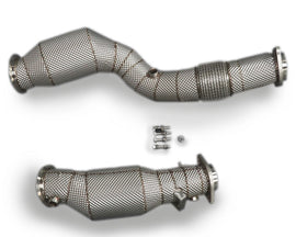 P1Spec BMW M2C 2018 3.0T Downpipe 200 Cells Catted with Heatshield
