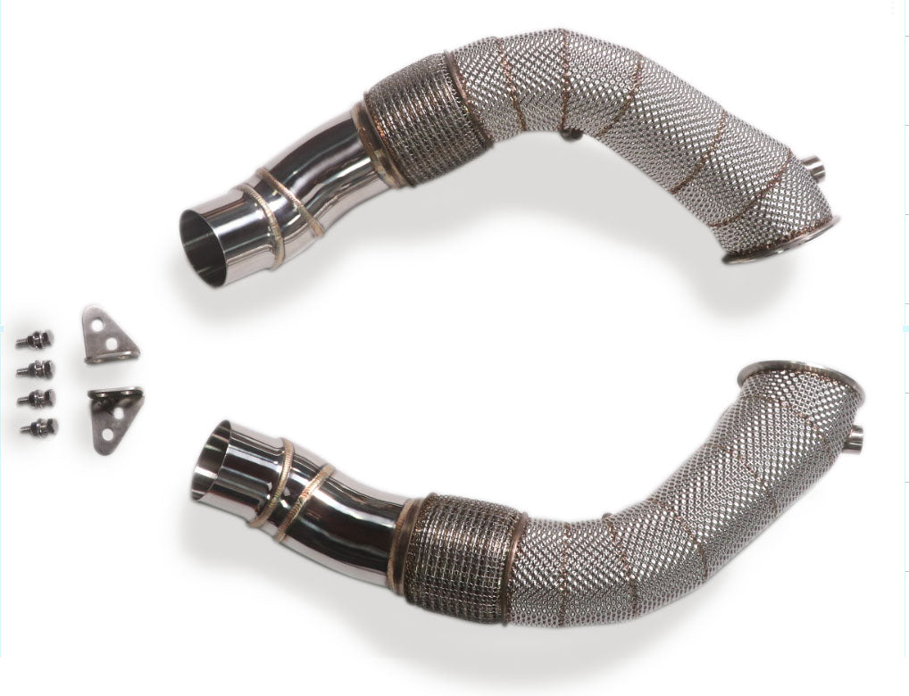 P1Spec BMW M5 F10 4.4 Downpipe 200 Cells Catted with Heatshield