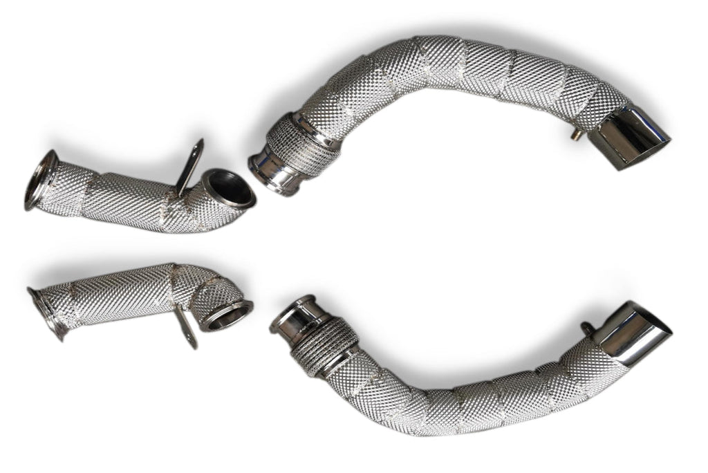 P1Spec BMW M5 F90 Downpipe 200 Cells Catted with Heatshield