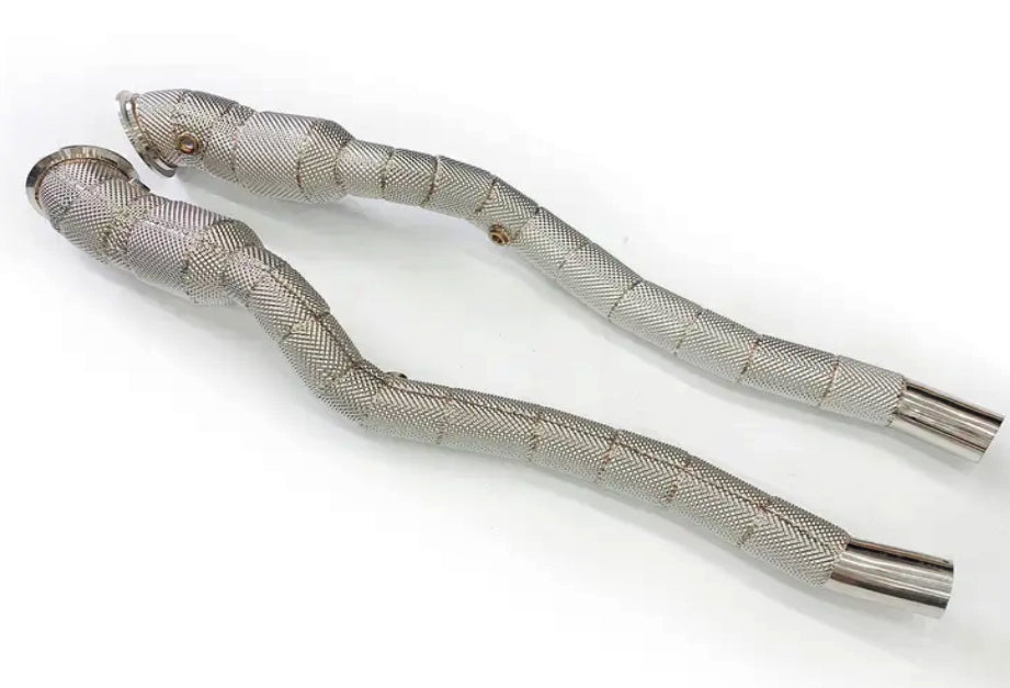 P1Spec Ferrari F12/812 Downpipe 200 Cells Catted with Heatshield