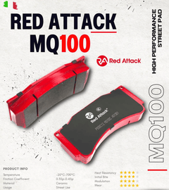 Red Attack Brake Pads - Performance MQ 100 Red Attack Porsche Macan GTS 95B 2015- 2.9T Rear Brake Pads P611C1/P611C12