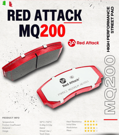 Red Attack Brake Pads - Performance Red Attack Tesla Model 3 2015- Rear Brake Pads