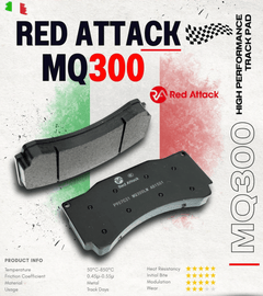 Red Attack Brake Pads - Performance MQ 300 Red Attack Brake Pads for AP RACING RACING 9668
