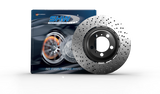 SHW 2003 Audi RS6 4.2L Left Front Cross-Drilled Lightweight Brake Rotor (4B3615301E)